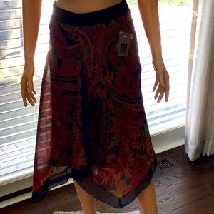 New paisley asymetric skirt